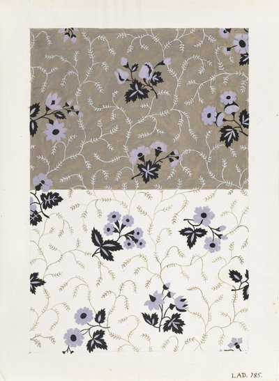 Design for a Printed Textile: Floral by Louis Albert DuBois